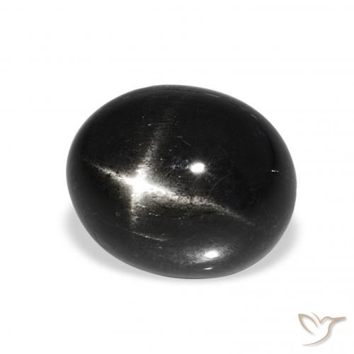 Diópsido Estrella Negro natural de 6.48 ct, Ovalada, Opaco