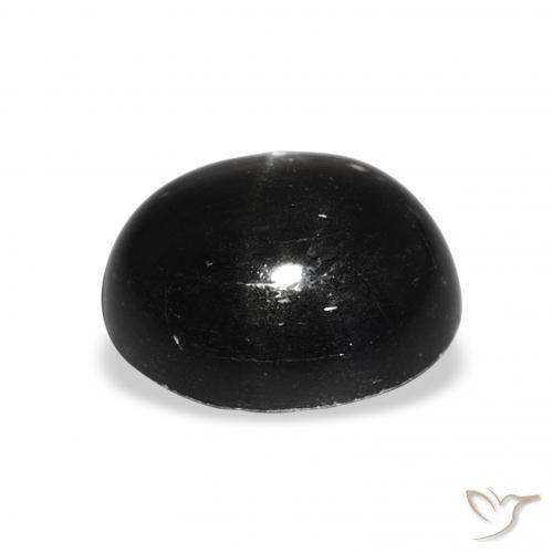 Diópsido Estrella Negro natural de 6.48 ct, Ovalada, Opaco