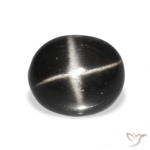 6.11ct Negro Diópsido Estrella, Ovalada, Opaco