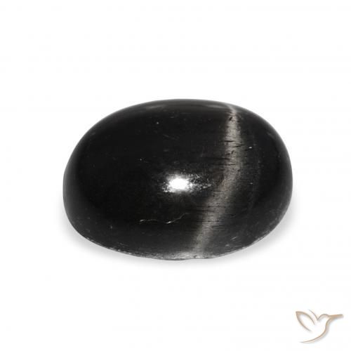 Diópsido Estrella Negro natural de 6.66 ct, Ovalada, Opaco