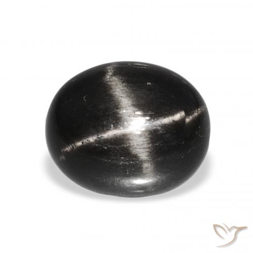 7.29ct Negro Diópsido Estrella, Ovalada, Opaco
