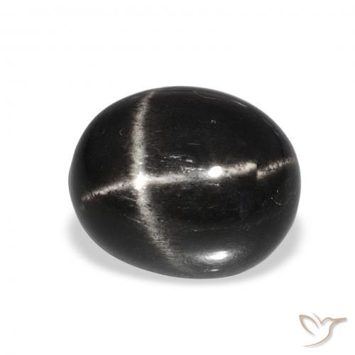 Diópsido Estrella Negro natural de 7.29 ct, Ovalada, Opaco