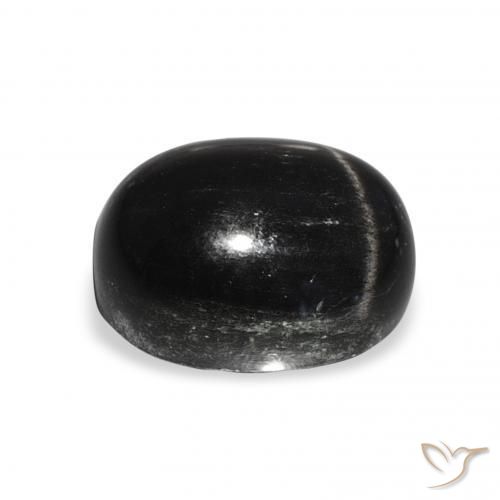 Diópsido Estrella Negro natural de 7.29 ct, Ovalada, Opaco