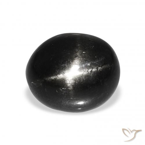 7.74ct Negro Diópsido Estrella, Ovalada, Opaco