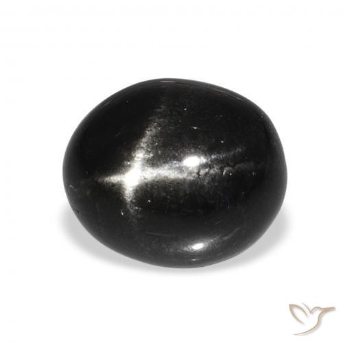 Diópsido Estrella Negro natural de 7.74 ct, Ovalada, Opaco