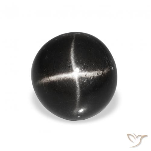 4.65ct Negro Diópsido Estrella, Redondo, Opaco