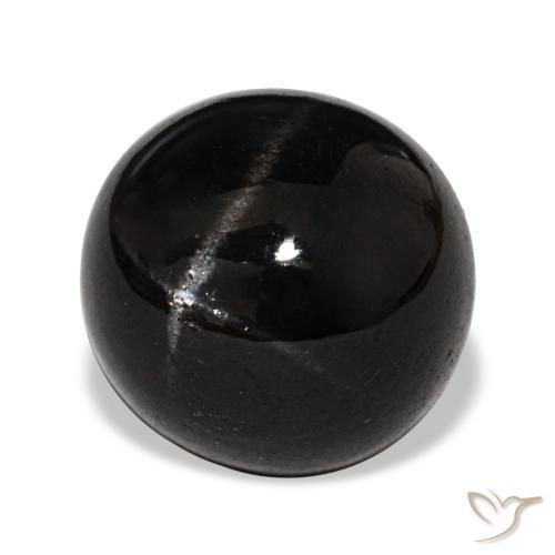 Diopsido estrella negro natural de 4,65 ct, corte redondo, opaco