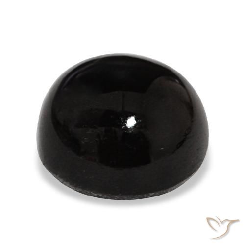 Diopsido estrella negro natural de 4,65 ct, corte redondo, opaco