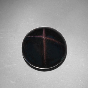 Granate estrella negro natural de 39,08 ct, corte redondo, opaco