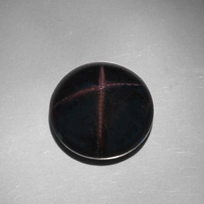 Granate estrella negro natural de 39,08 ct, corte redondo, opaco
