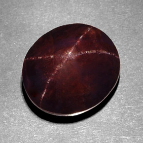 Granate estrella rojo natural de 12,22 ct, corte óvalo, opaco
