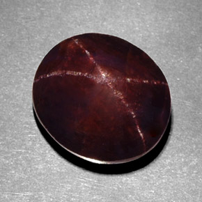Granate estrella rojo natural de 12,22 ct, corte óvalo, opaco