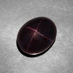 Granate estrella rojo natural de 11,14 ct, corte óvalo, opaco