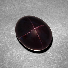 Granate estrella rojo natural de 11,14 ct, corte óvalo, opaco