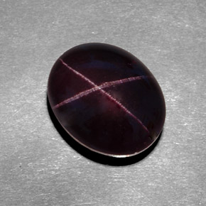 Granate estrella rojo natural de 12,20 ct, corte óvalo, opaco