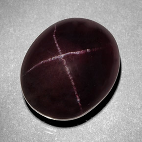 Granate estrella rojo natural de 16,05 ct, corte óvalo, opaco