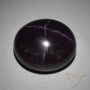 Granate estrella Púrpura oscuro natural de 66.95 ct, Ovalada, Opaco