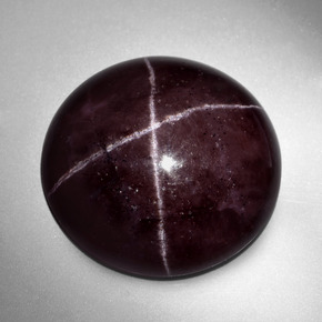 Granate estrella rojo natural de 49,69 ct, corte redondo, opaco