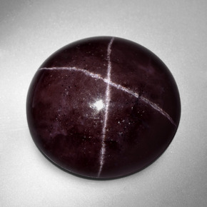 Granate estrella rojo natural de 49,69 ct, corte redondo, opaco