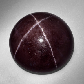 Granate estrella rojo natural de 60,59 ct, corte redondo, opaco
