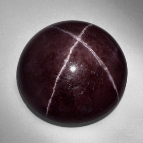 Granate estrella rojo natural de 60,59 ct, corte redondo, opaco