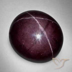 Granate estrella Rojo oscuro natural de 57.41 ct, Ovalada, Opaco