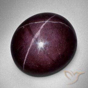 Granate estrella Rojo oscuro natural de 57.41 ct, Ovalada, Opaco