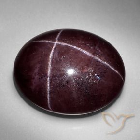 Granate estrella Rojo caoba natural de 57.48 ct, Ovalada, Opaco