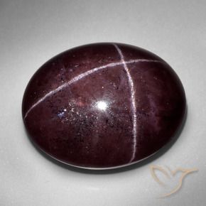 Granate estrella Rojo caoba natural de 57.48 ct, Ovalada, Opaco