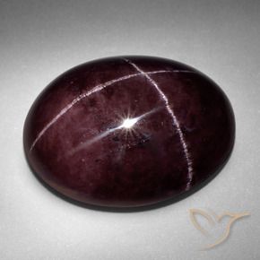 Granate estrella Rojo oscuro natural de 71.36 ct, Ovalada, Opaco