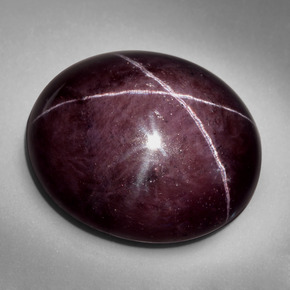 Granate estrella rojo natural de 91,05 ct, corte óvalo, opaco