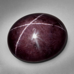 Granate estrella rojo natural de 91,05 ct, corte óvalo, opaco