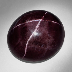Granate estrella rojo natural de 159,09 ct, corte óvalo, opaco