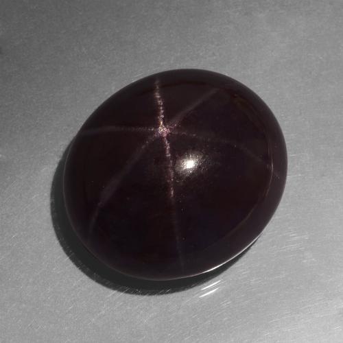 Granate estrella rojo natural de 49,09 ct, corte óvalo, opaco