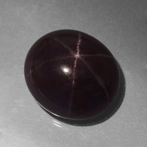 Granate estrella rojo natural de 49,09 ct, corte óvalo, opaco