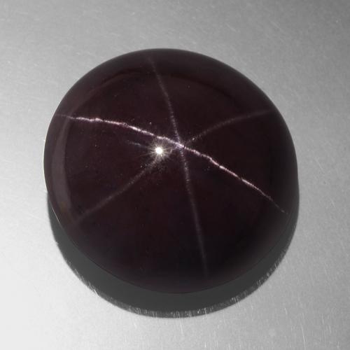 Granate estrella Rojo caoba natural de 83.22 ct, Corte Redondo, Opaco