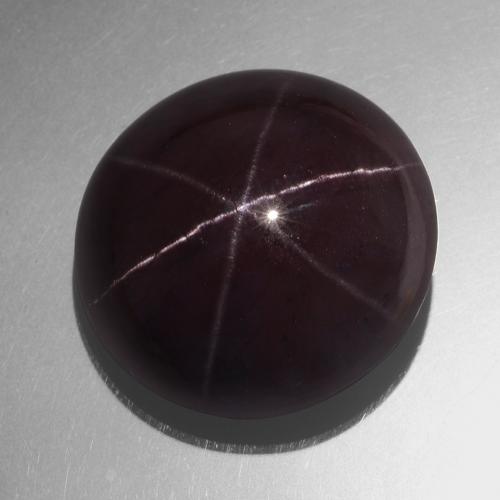 Granate estrella Rojo caoba natural de 83.22 ct, Corte Redondo, Opaco