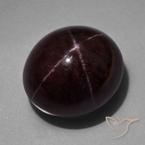 Granate estrella Rojo oscuro natural de 97.90 ct, Ovalada, Opaco