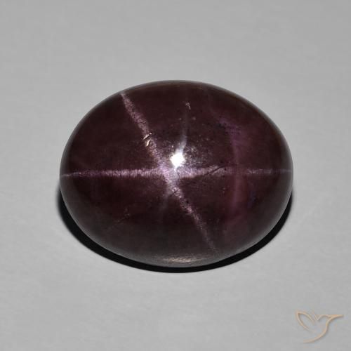 Granate estrella Rojo oscuro natural de 25.50 ct, Corte Óvalo, Opaco