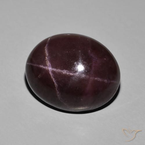 Granate estrella Rojo oscuro natural de 25.50 ct, Corte Óvalo, Opaco