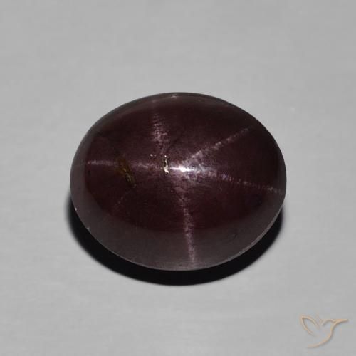 Granate estrella Rojo oscuro natural de 6.52 ct, Corte Óvalo, Opaco