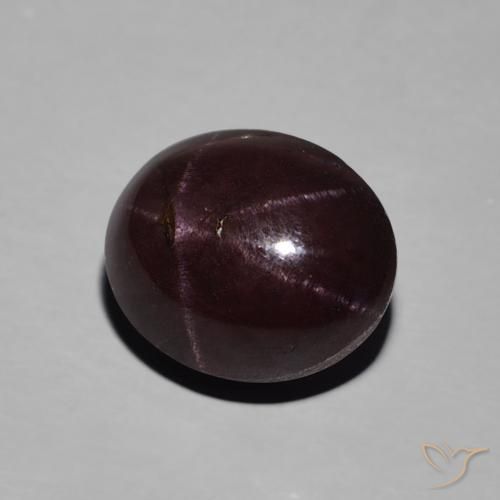 Granate estrella Rojo oscuro natural de 6.52 ct, Corte Óvalo, Opaco
