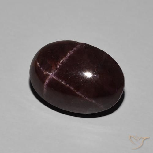 Granate estrella Rojo caoba natural de 11.27 ct, Ovalada, Opaco
