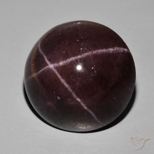 Granate estrella Rojo oscuro natural de 86.18 ct, Redondo, Opaco