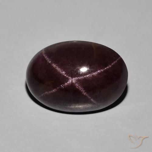 Granate estrella rojo natural de 13,88 ct, corte óvalo, opaco