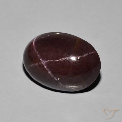 Granate estrella rojo natural de 13,88 ct, corte óvalo, opaco