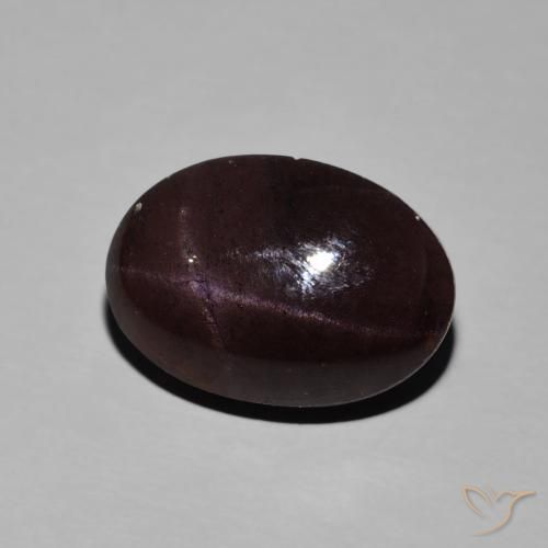 Granate estrella Rojo oscuro natural de 14.01 ct, Ovalada, Opaco
