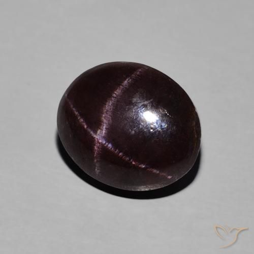 Granate estrella Rojo caoba natural de 5.73 ct, Ovalada, Opaco