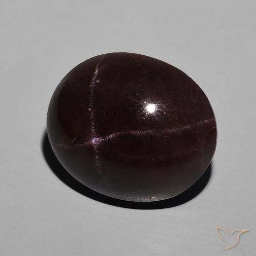 Granate estrella Rojo oscuro natural de 10.95 ct, Ovalada, Opaco