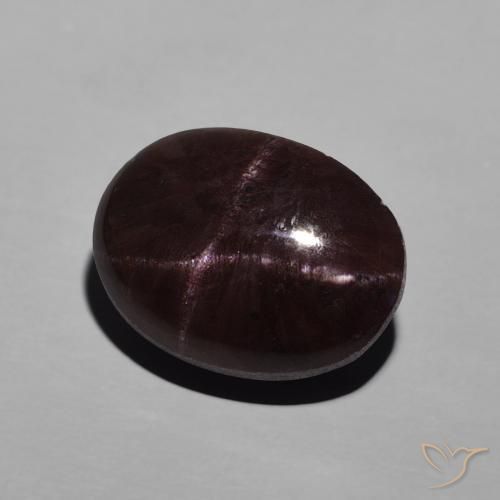 Granate estrella Rojo oscuro natural de 9.06 ct, Ovalada, Opaco